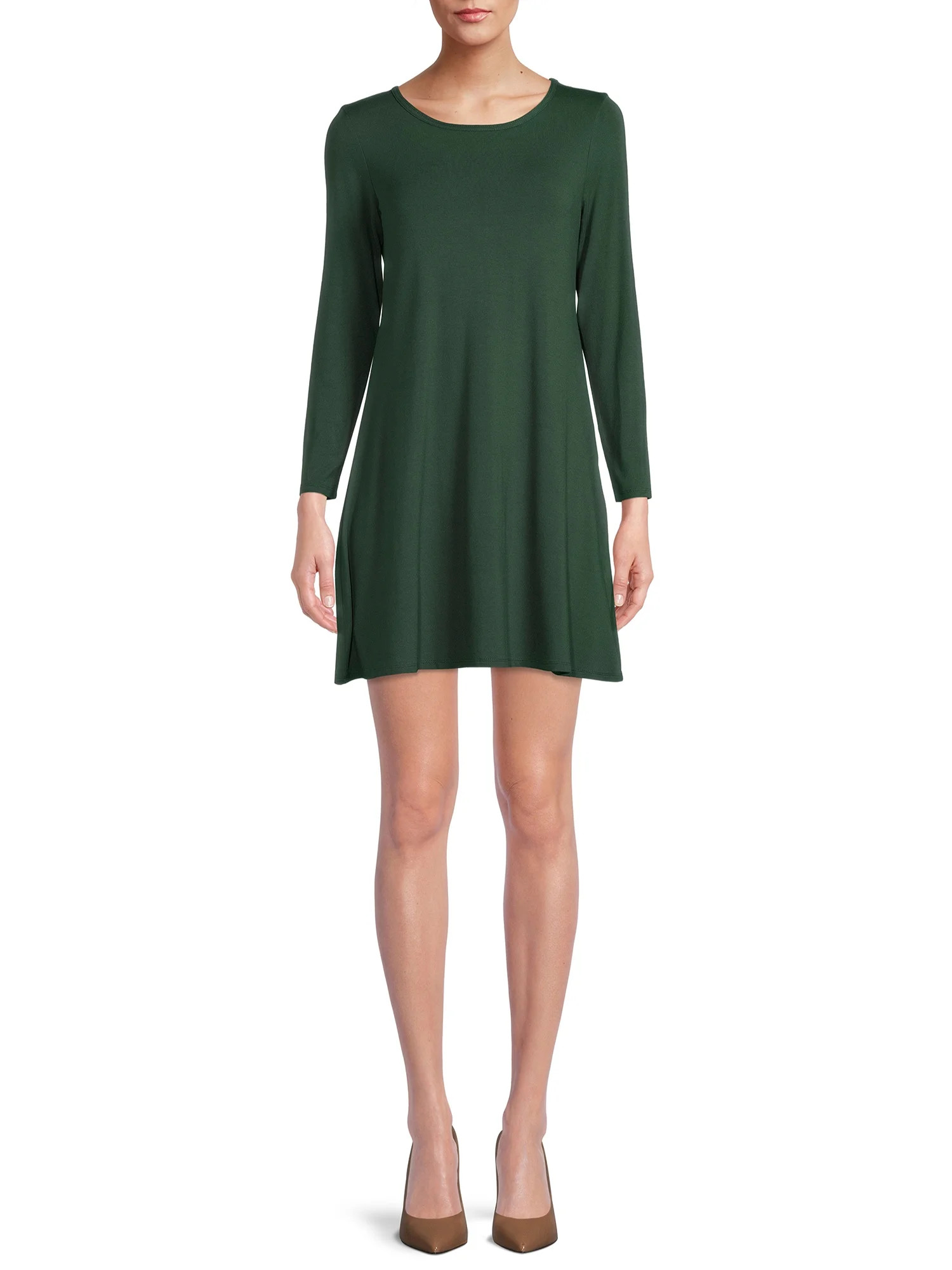 Nine.Eight Women's Long Sleeve T-Shirt Dress - Walmart.com | Walmart (US)