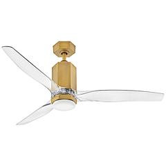 52" Hinkley Facet Heritage Brass LED Smart Outdoor Ceiling Fan | Lamps Plus