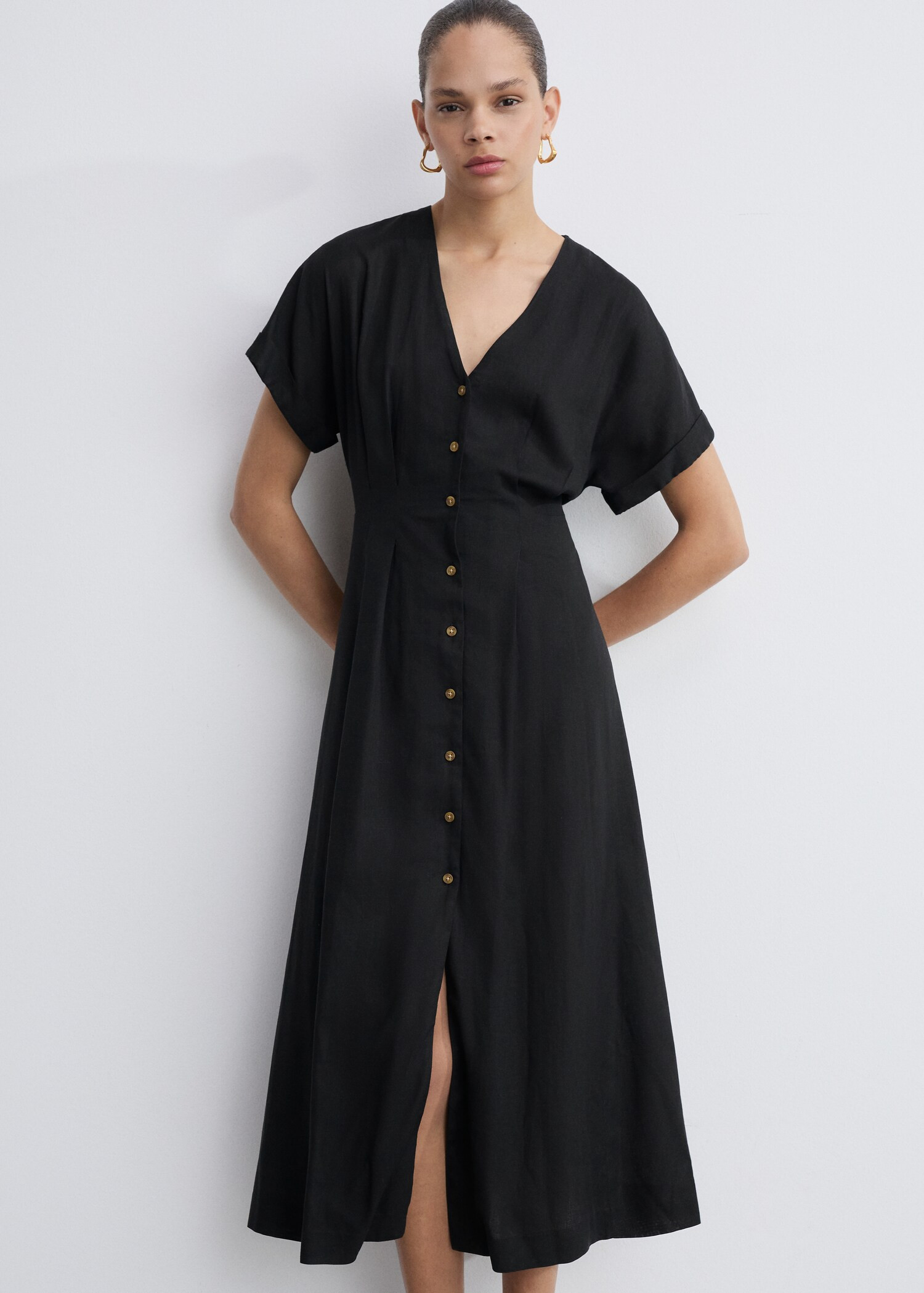 A-line dress with buttons - Woman | MANGO United Kingdom | MANGO (UK)