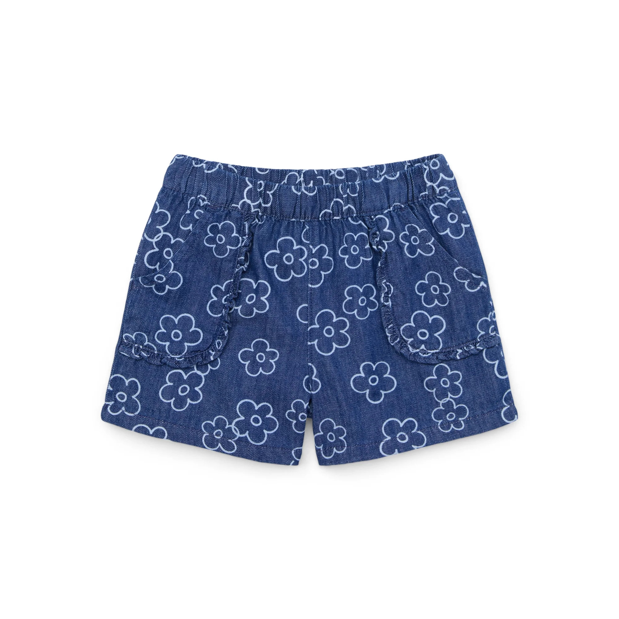 Garanimals Toddler Girl Print Denim Shorts with Ruffle Pocket, Sizes 18M-5T | Walmart (US)