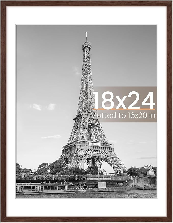 upsimples 18x24 Picture Frame, Display Pictures 16x20 with Mat or 18x24 Without Mat, Wall Hanging... | Amazon (US)