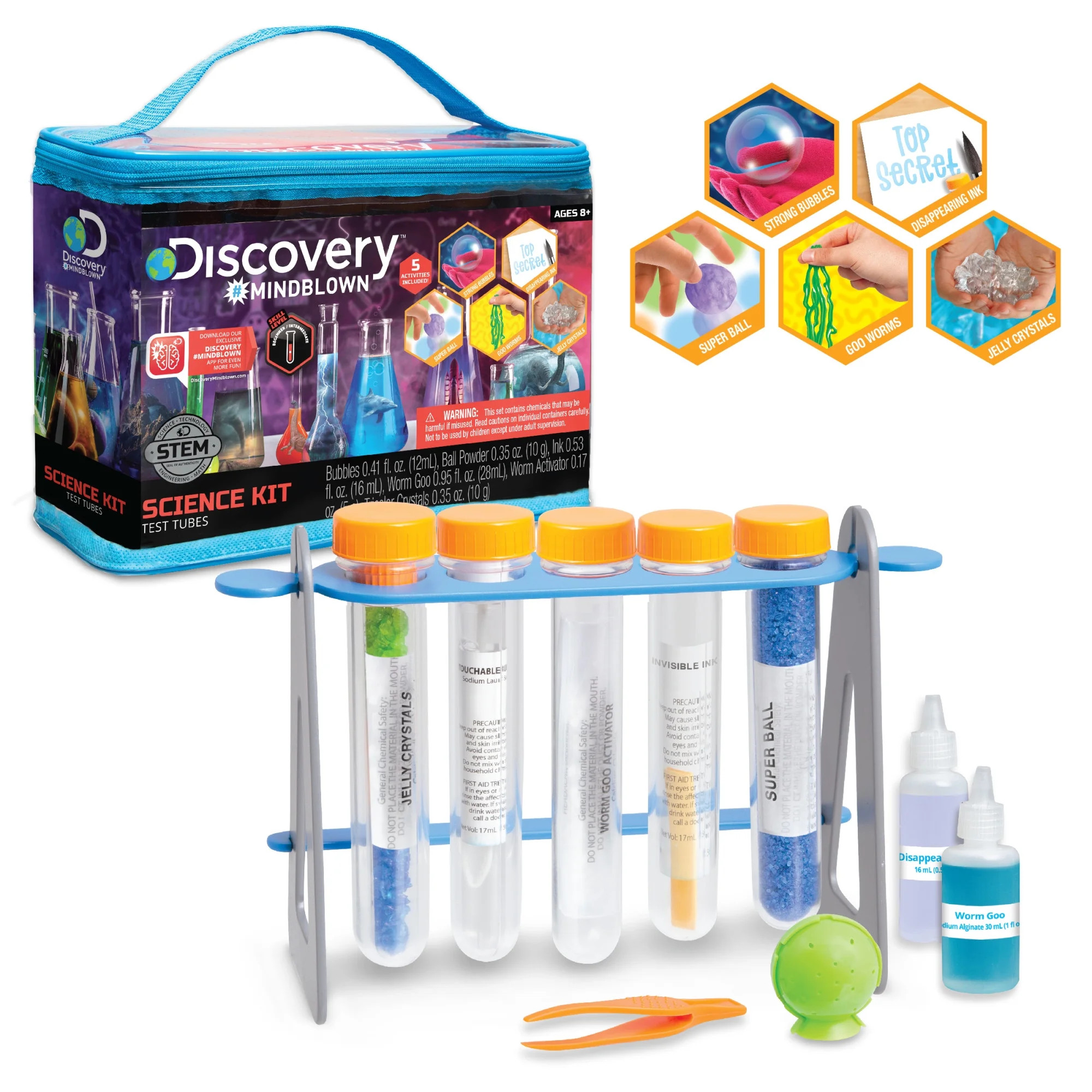 Discovery Kids Test Tubes Science 19-Piece Kit with 5 Educational Experiments | Walmart (US)