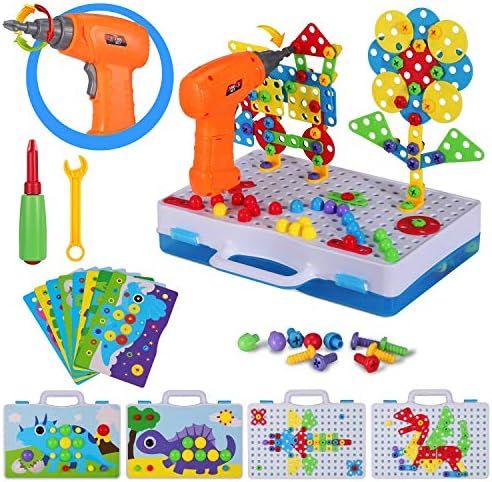 Amazon.com: 224 Piece STEM Building Toys for Kids 4 5 6 7 8 Year Old, Trendy Bits Drill Puzzle wi... | Amazon (US)