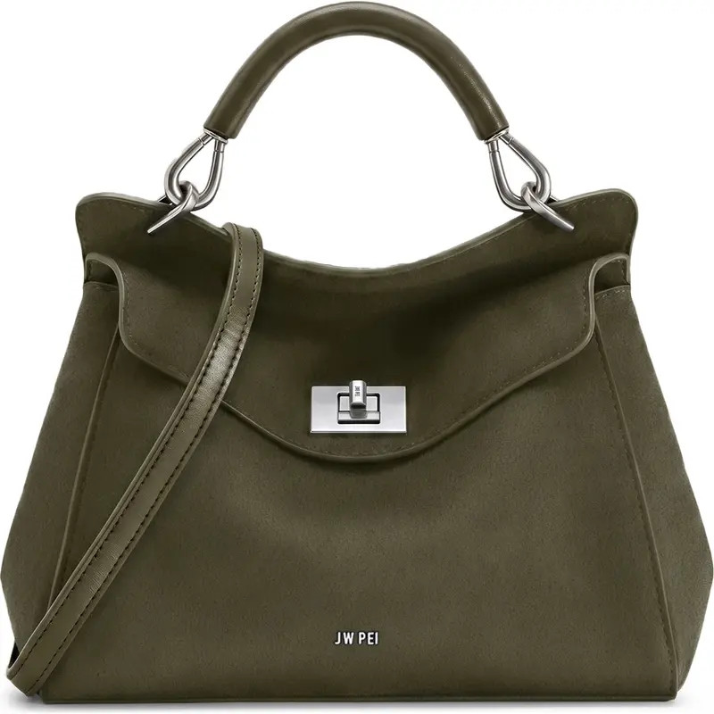 JW PEI Lucia Faux Suede Top Handle Bag in Light Beige at Nordstrom | Nordstrom