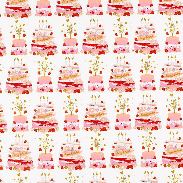 Pink Birthday Cake Wrapping Paper | The Container Store
