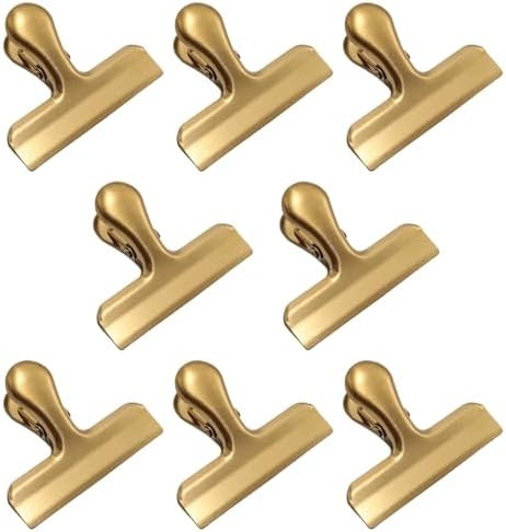 8 Pack Metal Chip Clips, 3" Wide Bag Clip, Stainless Steel Heavy Duty Snack Clips for Food Packag... | Amazon (US)