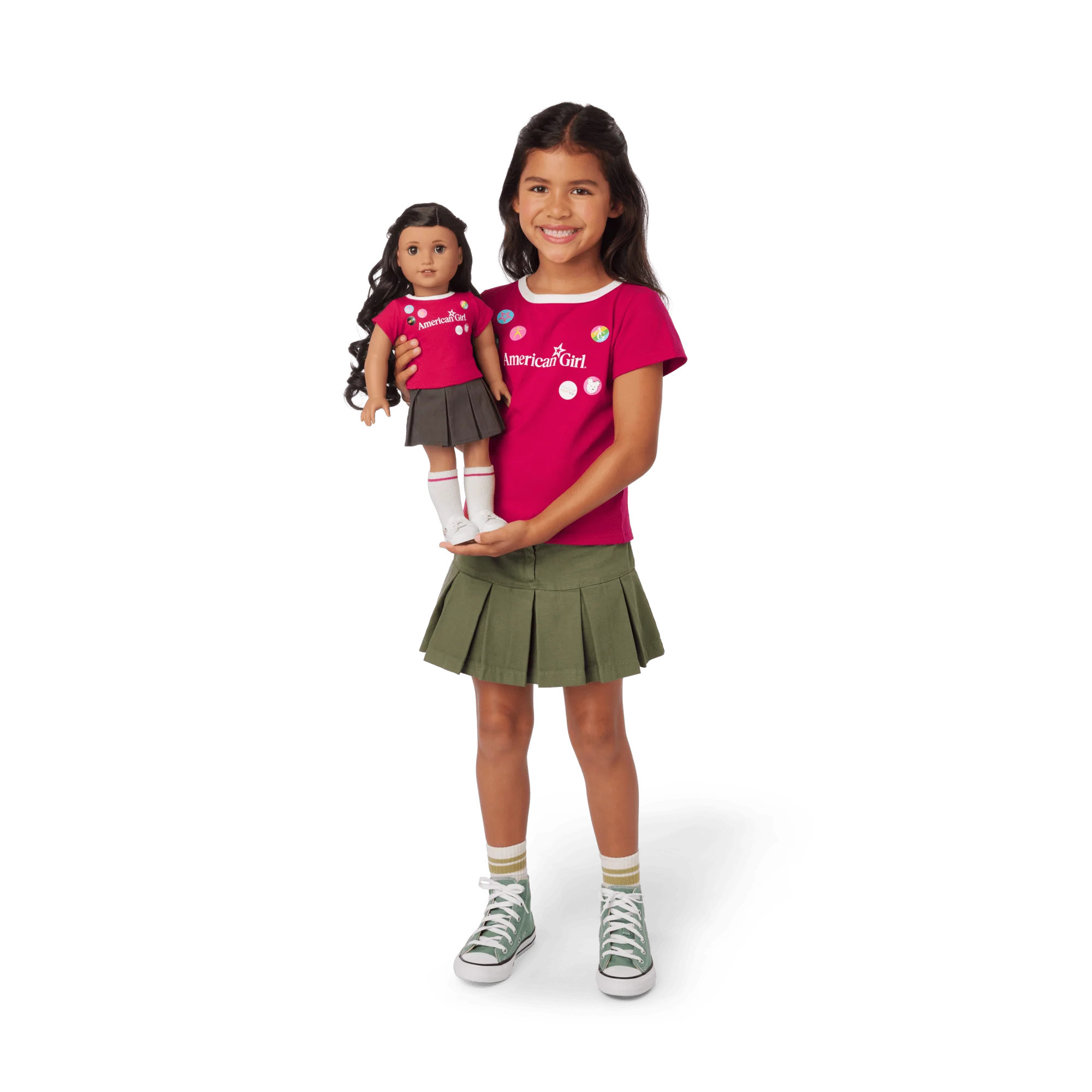 Matching AG™ Grin Pins Ringer Tee Set for Girls & 18-inch Dolls | American Girl