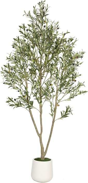 Artificial Olive Tree 7FT Tall Faux Olive Tree Artificial Indoor with Natural Wood Trunk and Life... | Amazon (US)