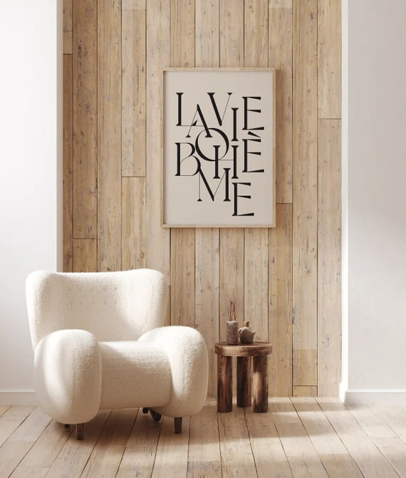 La Vie Boheme  Quote Poster  French Art  Typography Print  - Etsy | Etsy (US)