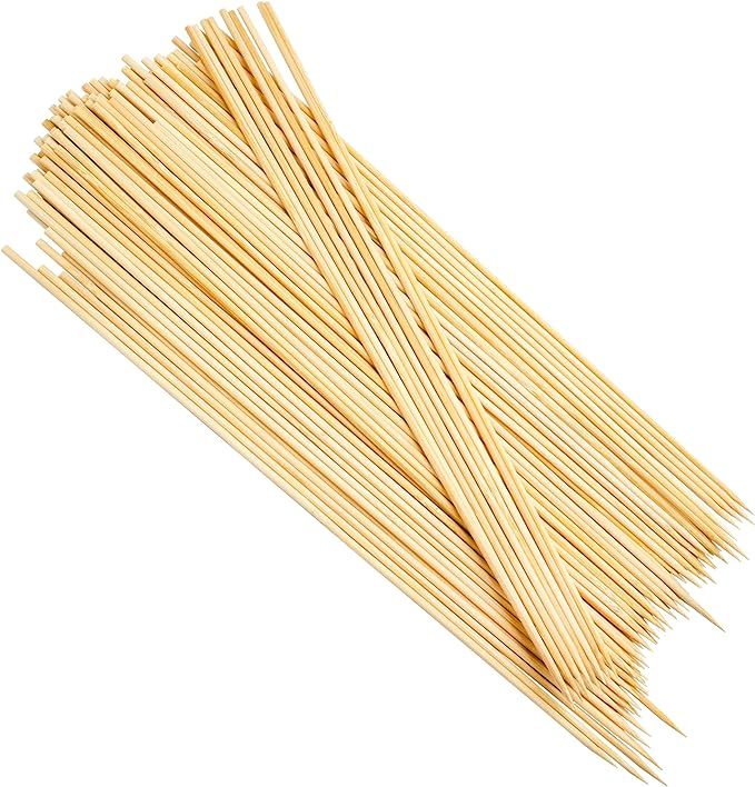 GOOD LIVING Natural Bamboo Skewers 12 Inch for Grilling, Kebab, Fruit, Marshmallow Roasting - 100... | Amazon (US)