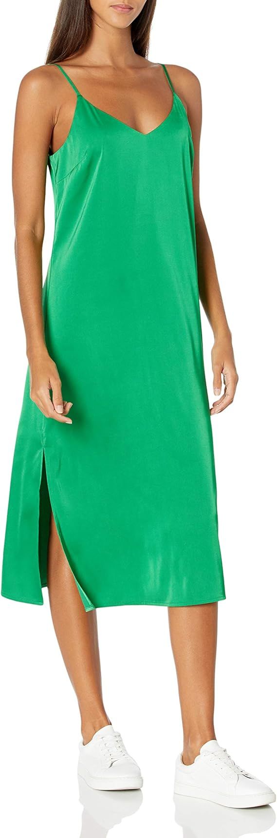 The Drop Women's Ana Silky V-Neck Midi Slip Dress | Amazon (US)