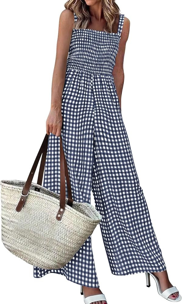 PRETTYGARDEN One Piece Jumpsuits for Women Casual Summer Cruise Outfits 2026 Spring Fashion Smock... | Amazon (US)