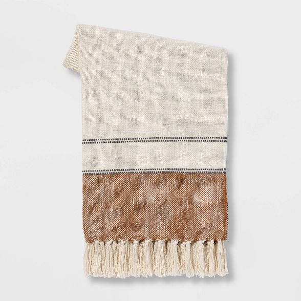 50"x60" Border Striped Cotton Throw Blanket - Threshold™ | Target