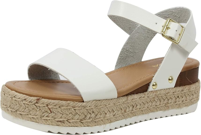 SODA JDTopic Women's Open Toe Ankle Strap Espadrille Sandal | Amazon (US)