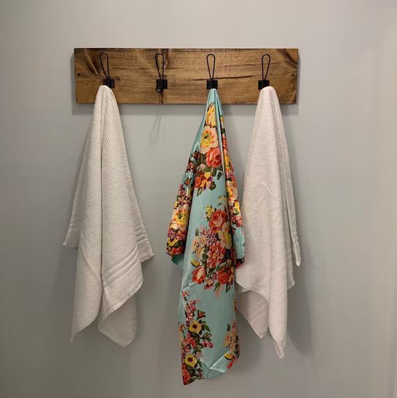 Coat Rack Towel Rack with Loop Hooks | Hand Towel Towel Holder Towel Ring Bathroom Entry Key Hook... | Etsy (US)