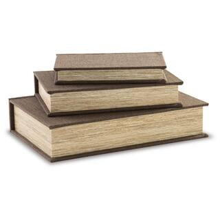 Signature DESIGN BY ASHLEY Jolina Brown 13 in. x 3 in. Polyester Decorative Box (Set of 3) A20004... | The Home Depot