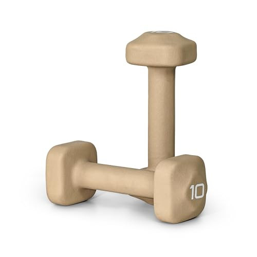 Tone Fitness 10 lb Neoprene Dumbbell Pair for Home Workouts – Non-Slip Design - Beige | Amazon (US)