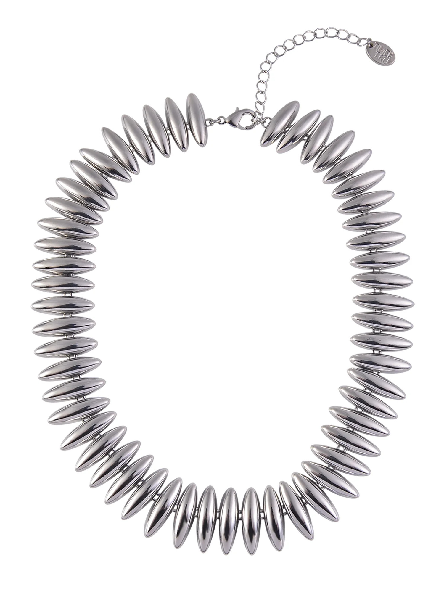 Time and Tru Women's Oval Points Necklace, Silver-Tone | Walmart (US)