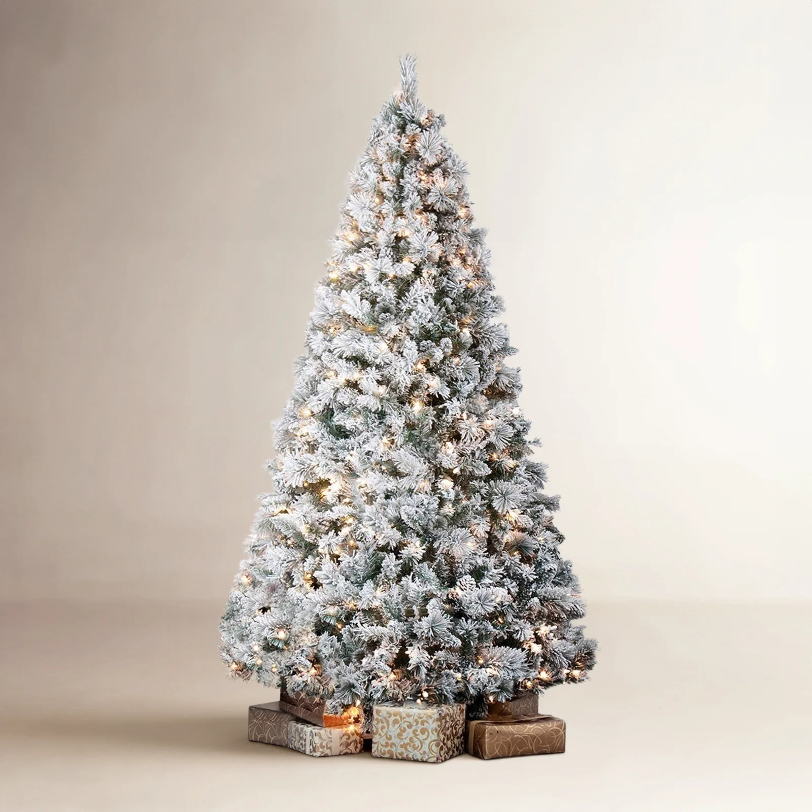 Realistic Fir Flocked Christmas Tree with LED Lights | AllModern