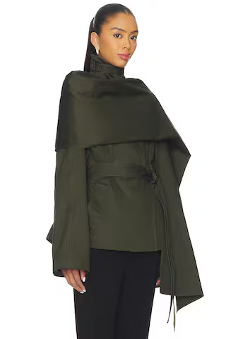 Yuna Crop Trench in Hunter Green | Revolve Clothing (Global)