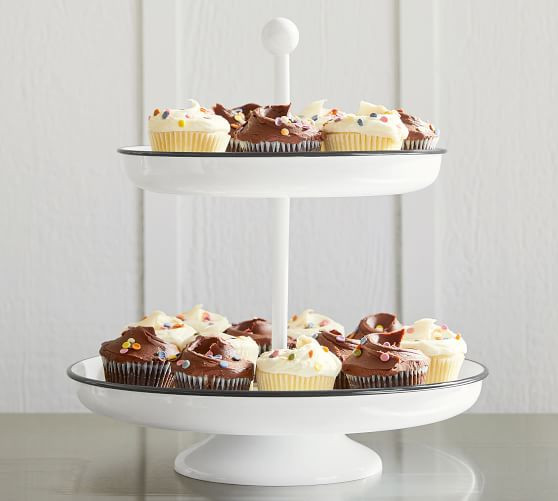 White Enamel Tiered Stand | Pottery Barn (US)