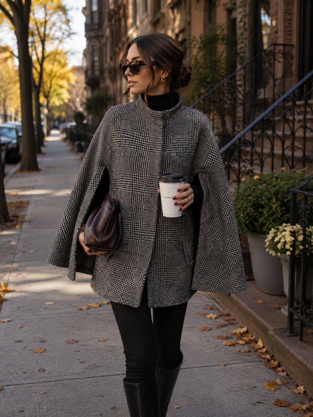 This gray plaid cape coat feels so timeless for fall 🖤 The classic print and oversized cape silhouette make it perfect over a black turtleneck, slim pants, and tall boots for that effortless city look. Such a good Amazon find if you love polished fall outfits that are still easy to wear. #AmazonFallFashion #PlaidCape #CapeCoat #FallCoat #FallOutfit #ClassicStyle #AmazonFinds #AutumnFashion #FallWardrobe #CozyChic 

 #LTKootd #LTKSeasonal #LTKU