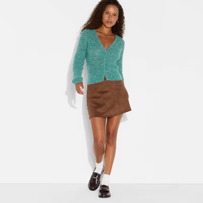 Women's V-Neck Cardigan - Wild Fable™ Green M | Target