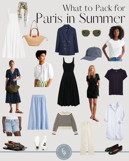 What to pack for Paris in the summer ☀️🇫🇷 Baseball caps are trending along with crossbody bags and sneakers. Pack layers and a light jacket. Basket bags are in! Be comfortable but classy with cute sandals and a sweater tied around your shoulders. 

#LTKStyleTip #LTKTravel #LTKOver40