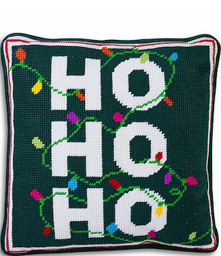 HO HO HO Needlepoint Square Pillow | Dillard's