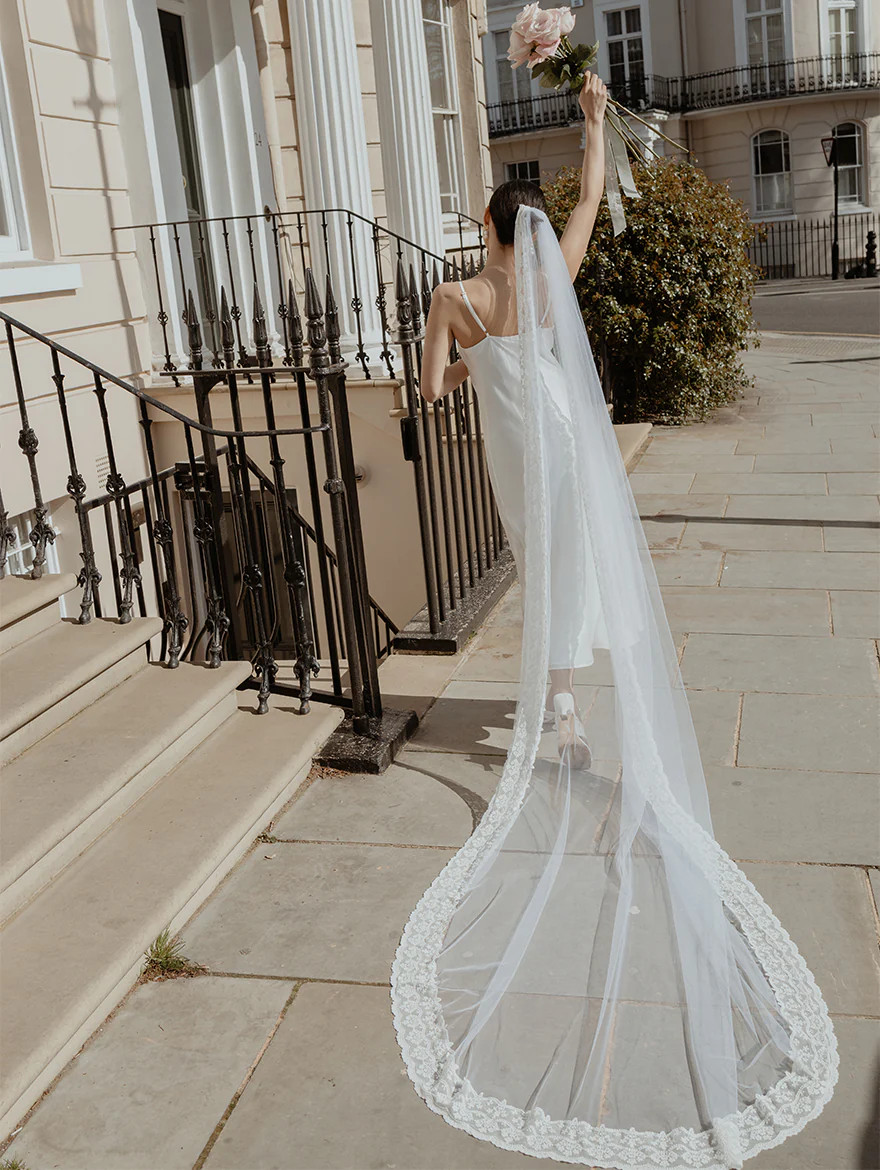 Long Lace Cathedral Veil | Gigi & Olive