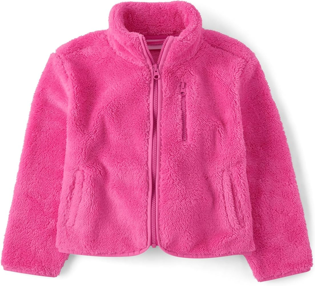 The Children's Place Girls' Cozy Sherpa Full-Zip Jacket | Amazon (US)