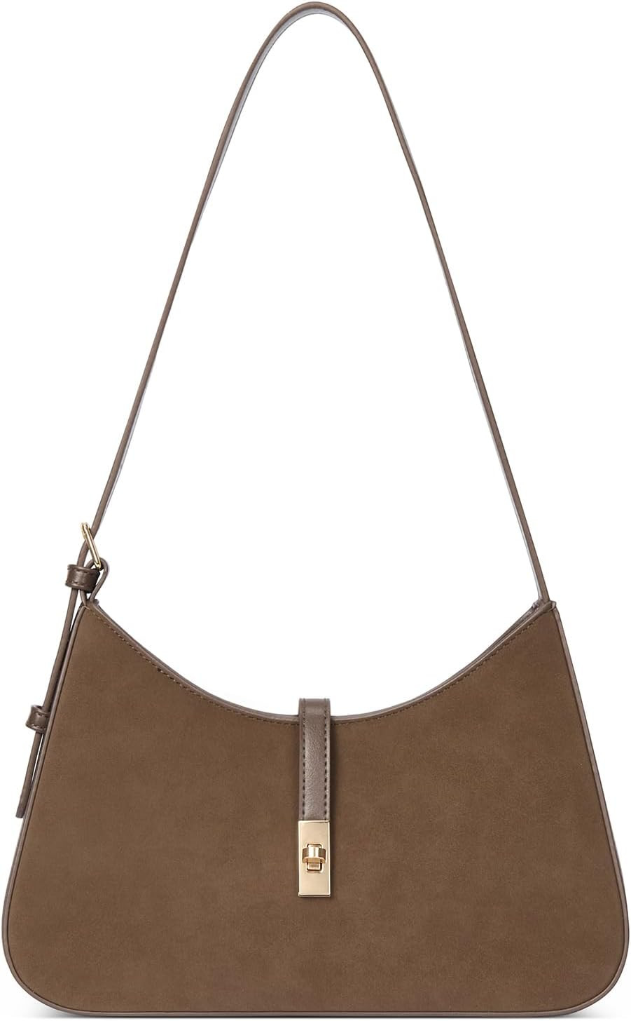 CLUCI Suede Shoulder Bag for Women, Small Vegan Leather Purse | Amazon (US)