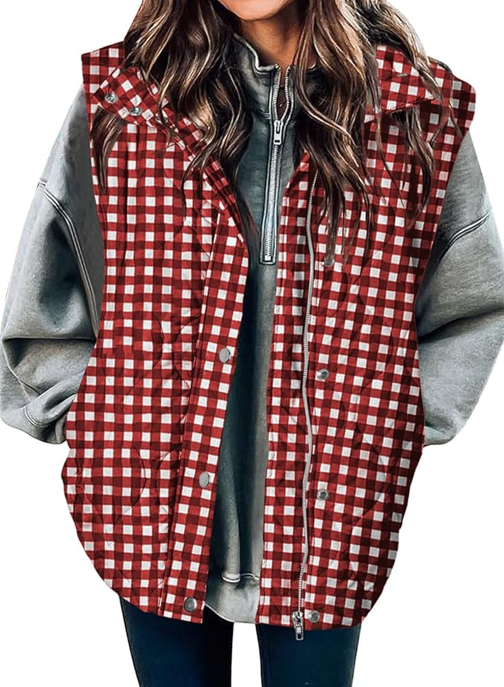 EVALESS Cropped Puffer Vest Women Lightweight Quilted Stand Collar Sleeveless Jackets Fall Winter... | Amazon (US)