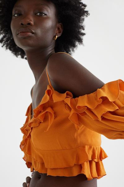Flounced Off-the-shoulder Blouse | H&M (US + CA)