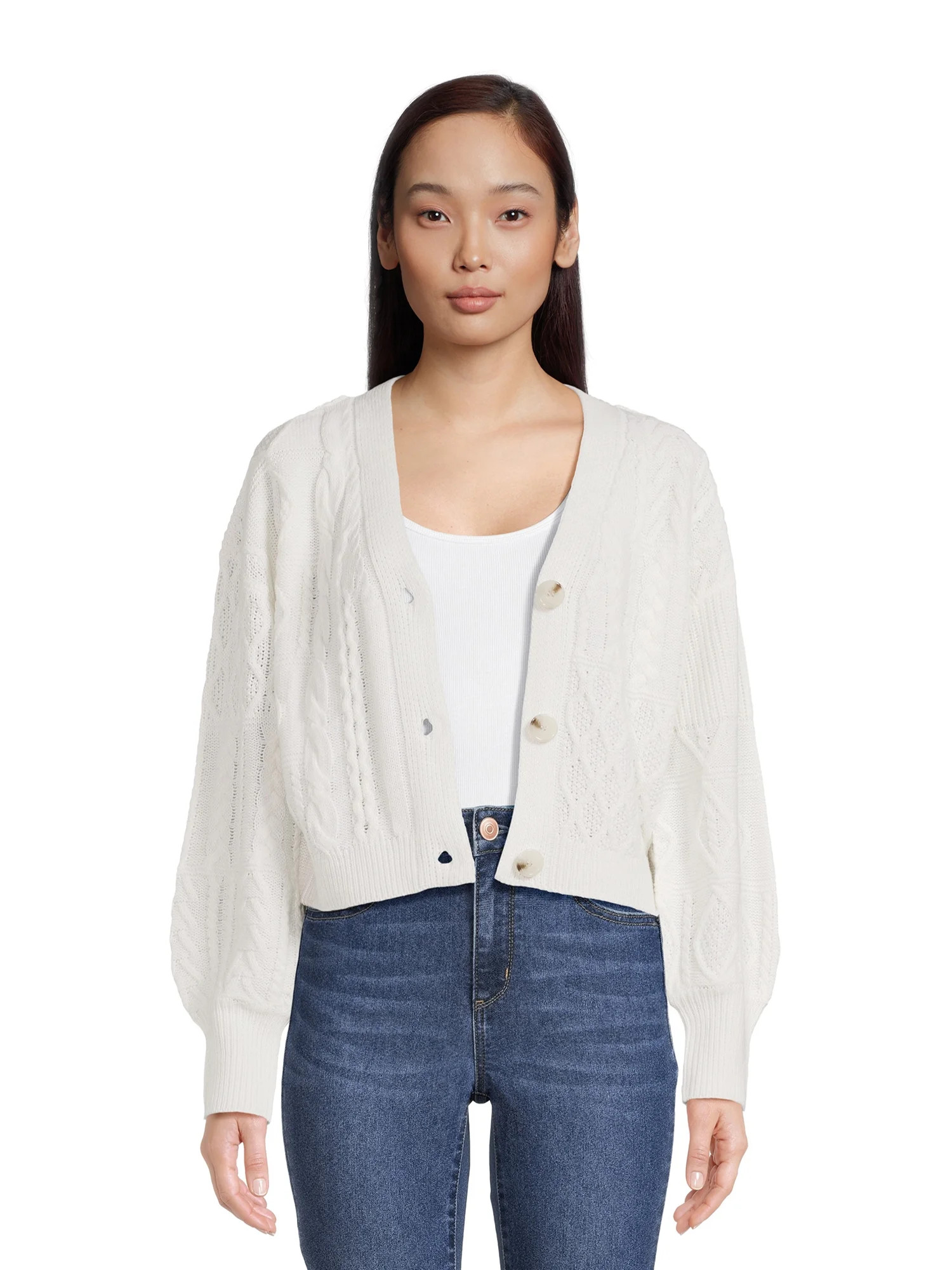 No Boundaries Juniors Cropped Cardigan, Sizes XS-3XL | Walmart (US)