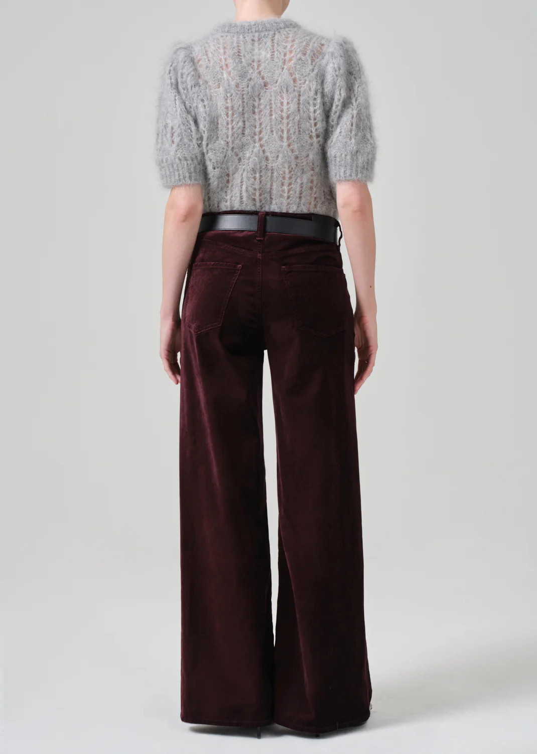 Lolli Mid Rise Baggy Velvet in Burgundy | Citizens of Humanity