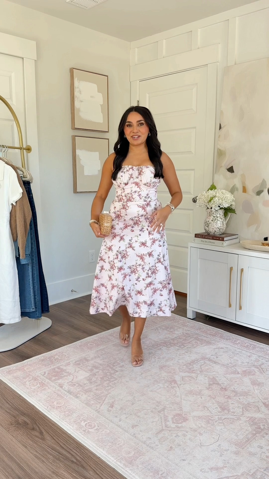 Floral dress size xs TTS
Clear heels size 5 TTS

#LTKSaleAlert #LTKootd #LTKPetite