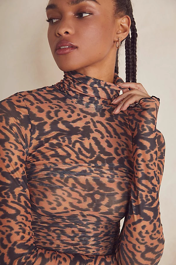 Under It All Printed Mesh Bodysuit by Intimately, Sigerson Morrison at Free People, Natural Combo, X | Free People (Global - UK&FR Excluded)