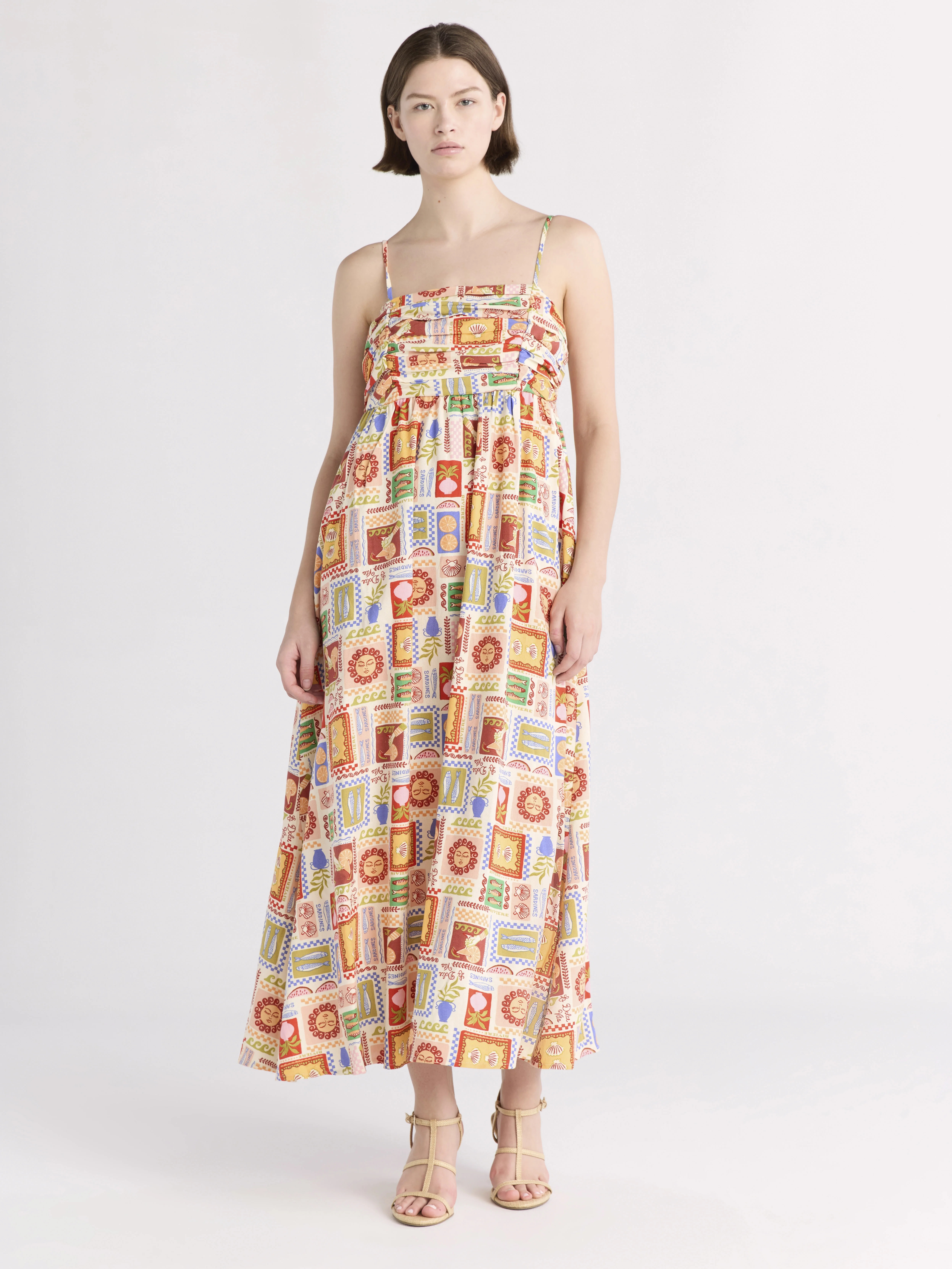 Free Assembly Women's Pleated Linen Blend Maxi Dress, Sizes XS-XXXL | Walmart (US)