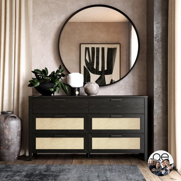 Queer Eye Wimberly 6 Drawer Dresser, Black Oak - Walmart.com | Walmart (US)