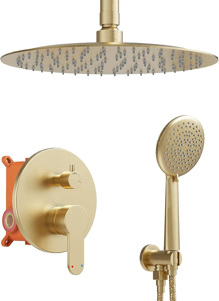 Gabrylly Shower System, Ceiling Shower Faucet Set with 10" Rain Shower head and Handheld Shower, ... | Amazon (US)