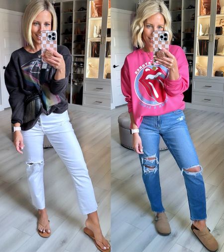 Graphic sweatshirts are on sale for $11.49!!!! I love these sooo much!!!
Sweatshirt sized up to medium 
Jeans sized up to 6

#LTKsalealert #LTKfindsunder50 #LTKstyletip