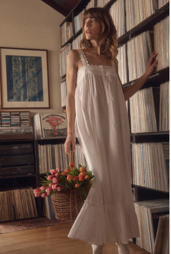 The "Kayla" Iconic White Cotton Lawn Nightgown | Eileen West