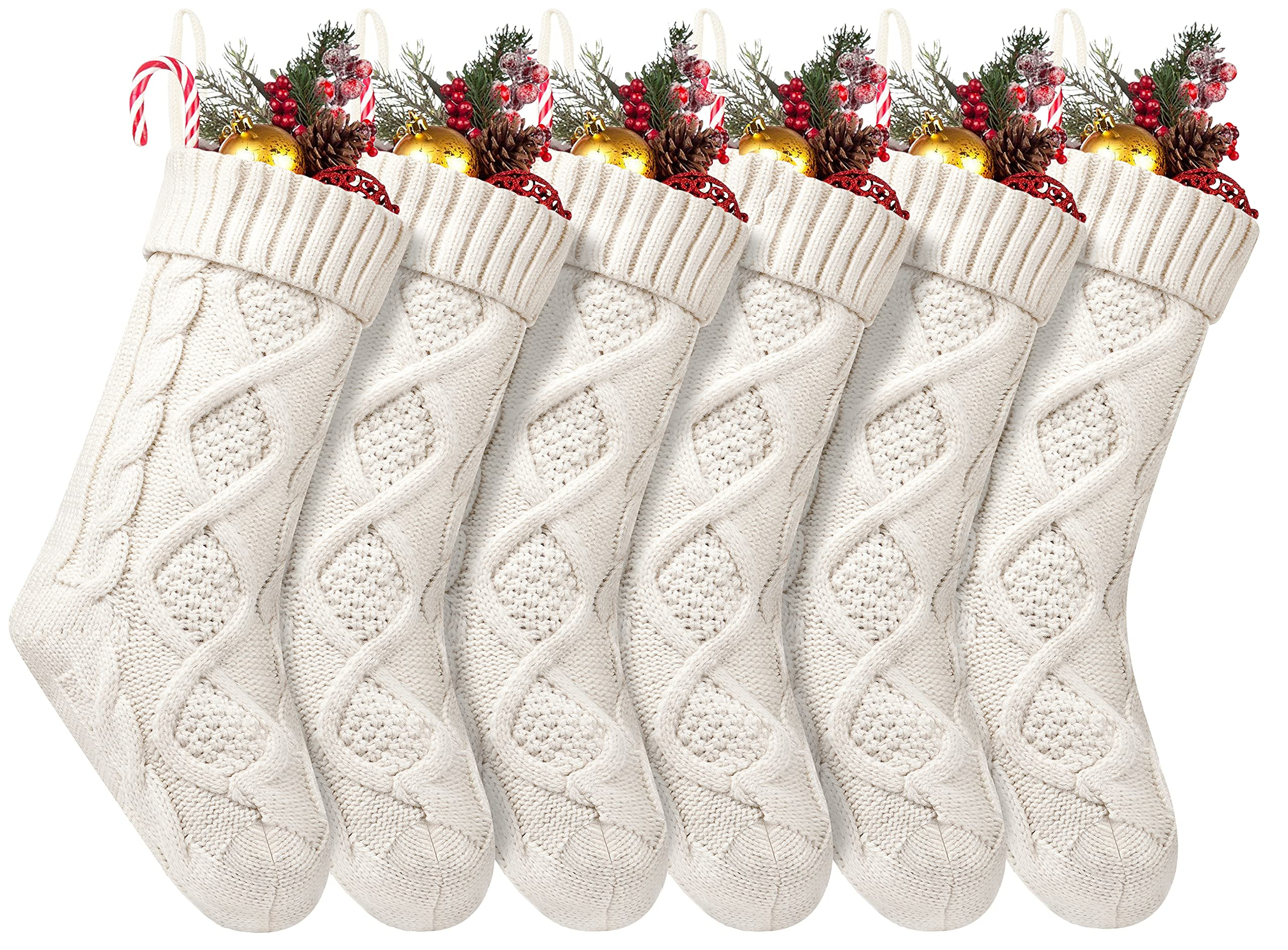 Fesciory Christmas Stockings, 6 Pack 18" Large Knit Stocking & Decor for Family Holiday Xmas Part... | Amazon (US)