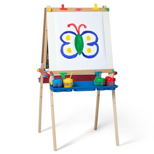 Melissa & Doug Deluxe Wooden Art Easel for Kids with Dry-Erase Board, Chalkboard & Drawing Paper Roller, Folding Double-Sided Toddler Easel, Preschool Learning Toys for Girls & Boys Ages 3+ | Amazon (US)