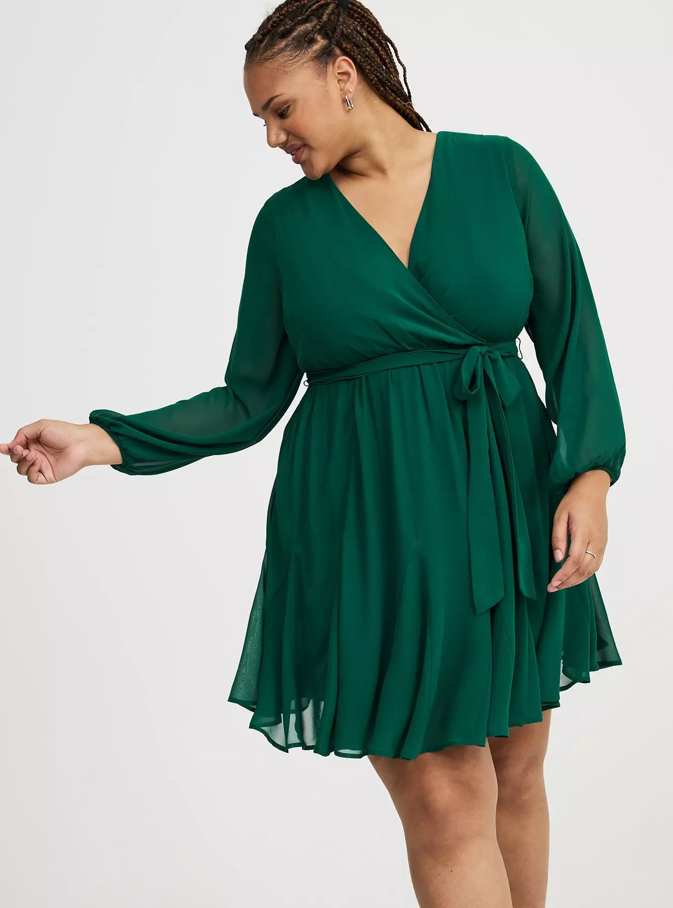Chiffon Surplice Mini Dress | Torrid (US & Canada)