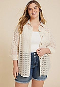 Plus Size Eyelet Shacket | Maurices