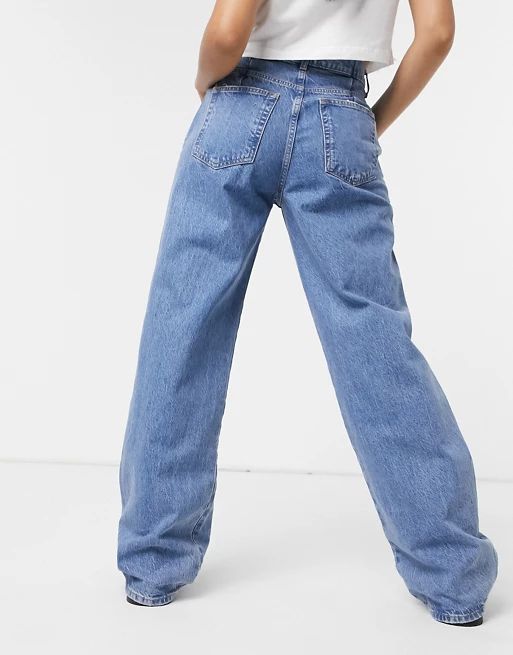 Pull&Bear 90s baggy jeans in blue | ASOS (Global)