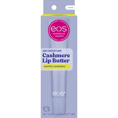 eos Cashmere Lip Butter, Vanilla Cashmere, Peptide Lip Treatment for Dry Lips with Shea Butter, Cocoa Butter & Argan Butter, 0.35 fl oz | Walmart (US)