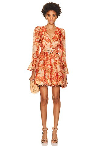 Zimmermann Kaleidoscope Mini Dress in Amber Floral | FWRD | FWRD 